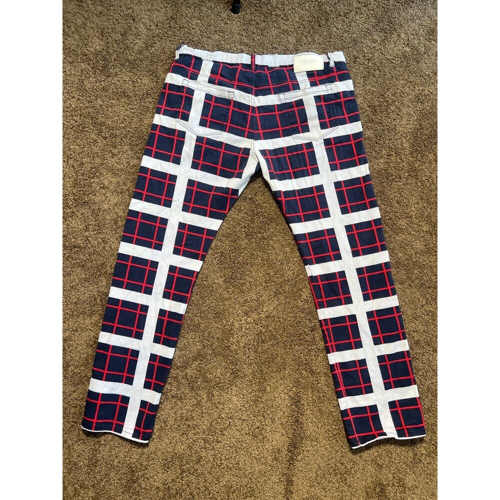 KENZO Checkered Blue, Red and White Pants - Size 34 - Picture 8 of 9